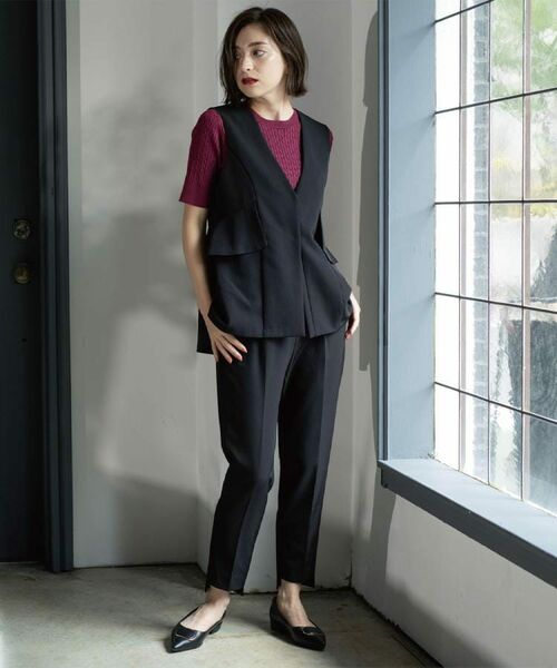 OPAQUE.CLIP / オペーク ドット クリップ ショート・ハーフ・半端丈パンツ | ステップヘムテーパードパンツ/セットアップ対応可【洗濯機洗い可】 | 詳細3