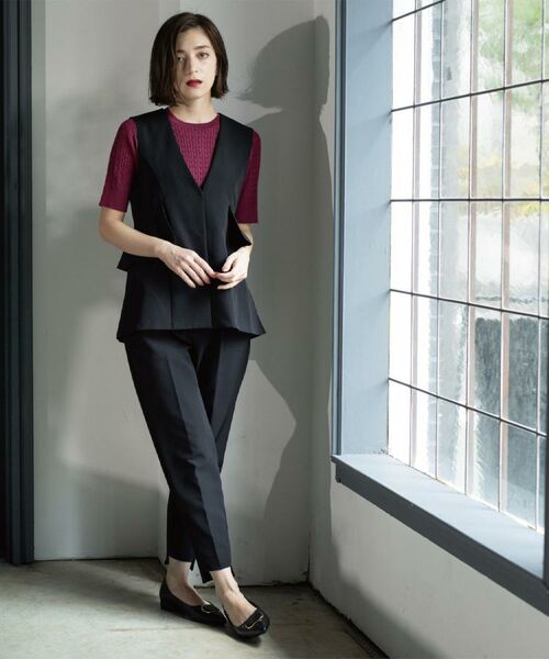 OPAQUE.CLIP / オペーク ドット クリップ ショート・ハーフ・半端丈パンツ | ステップヘムテーパードパンツ/セットアップ対応可【洗濯機洗い可】 | 詳細5