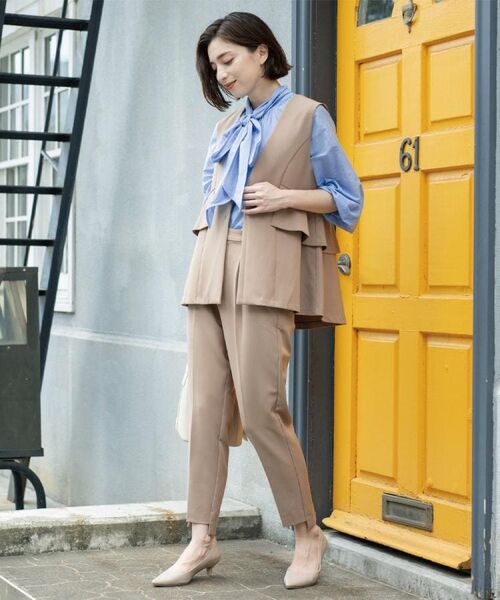 OPAQUE.CLIP / オペーク ドット クリップ ショート・ハーフ・半端丈パンツ | ステップヘムテーパードパンツ/セットアップ対応可【洗濯機洗い可】 | 詳細8