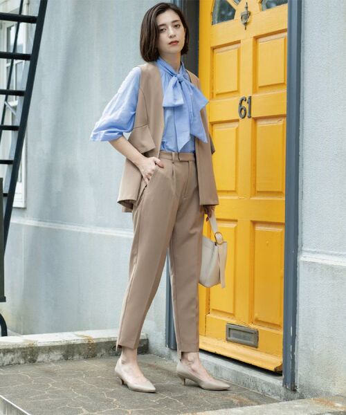 OPAQUE.CLIP / オペーク ドット クリップ ショート・ハーフ・半端丈パンツ | ステップヘムテーパードパンツ/セットアップ対応可【洗濯機洗い可】 | 詳細9