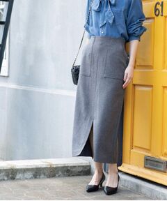 OPAQUE.CLIP / オペーク ドット クリップ ロング・マキシ丈スカート | ストレッチダブルポケットタイトスカート【洗える】