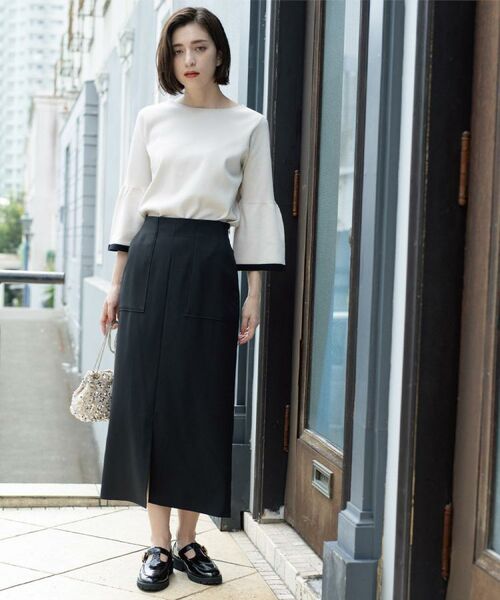 OPAQUE.CLIP / オペーク ドット クリップ ロング・マキシ丈スカート | ストレッチダブルポケットタイトスカート【洗える】 | 詳細1