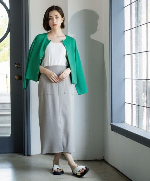 OPAQUE.CLIP / オペーク ドット クリップ ロング・マキシ丈スカート | ストレッチダブルポケットタイトスカート【洗える】 | 詳細11