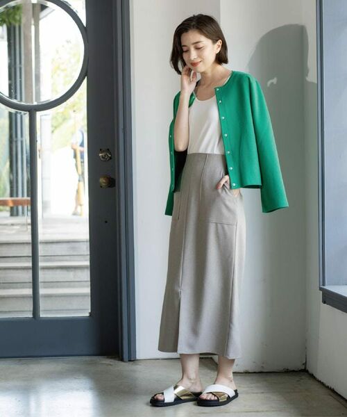 OPAQUE.CLIP / オペーク ドット クリップ ロング・マキシ丈スカート | ストレッチダブルポケットタイトスカート【洗える】 | 詳細12