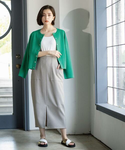 OPAQUE.CLIP / オペーク ドット クリップ ロング・マキシ丈スカート | ストレッチダブルポケットタイトスカート【洗える】 | 詳細13