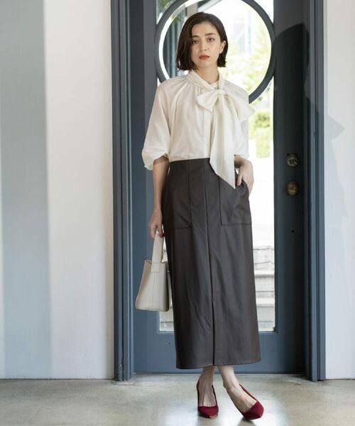 OPAQUE.CLIP / オペーク ドット クリップ ロング・マキシ丈スカート | ストレッチダブルポケットタイトスカート【洗える】 | 詳細16