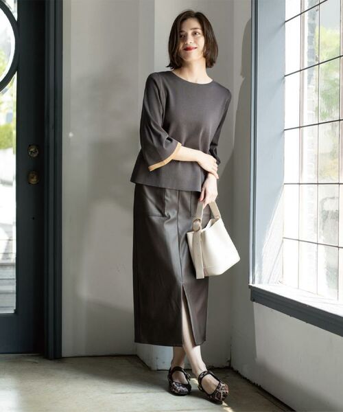 OPAQUE.CLIP / オペーク ドット クリップ ロング・マキシ丈スカート | ストレッチダブルポケットタイトスカート【洗える】 | 詳細19