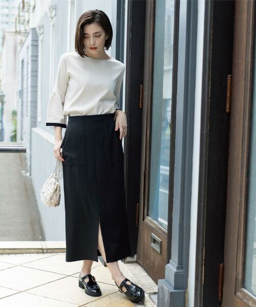 OPAQUE.CLIP / オペーク ドット クリップ ロング・マキシ丈スカート | ストレッチダブルポケットタイトスカート【洗える】 | 詳細2