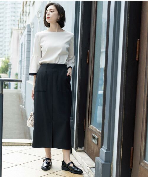 OPAQUE.CLIP / オペーク ドット クリップ ロング・マキシ丈スカート | ストレッチダブルポケットタイトスカート【洗える】 | 詳細3