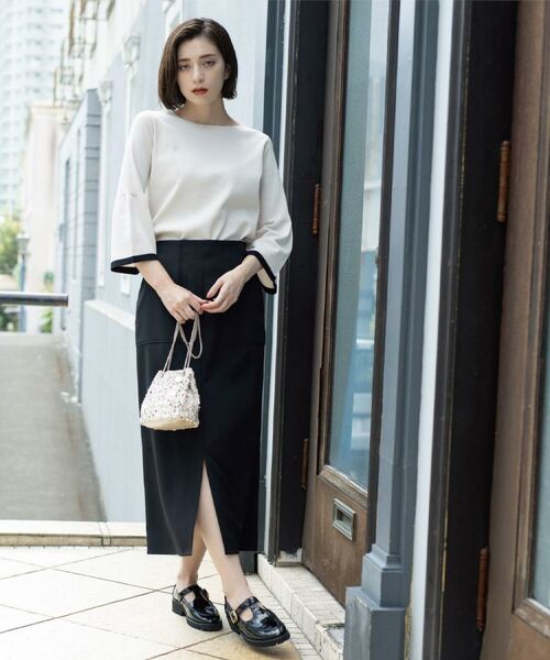 OPAQUE.CLIP / オペーク ドット クリップ ロング・マキシ丈スカート | ストレッチダブルポケットタイトスカート【洗える】 | 詳細4