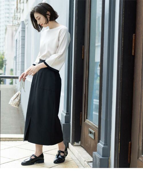 OPAQUE.CLIP / オペーク ドット クリップ ロング・マキシ丈スカート | ストレッチダブルポケットタイトスカート【洗える】 | 詳細5