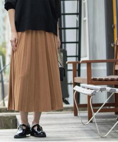 OPAQUE.CLIP / オペーク ドット クリップ ロング・マキシ丈スカート | フェイクスウェードプリーツスカート【静電気防止加工/洗濯機OK】《6col/S～LL》