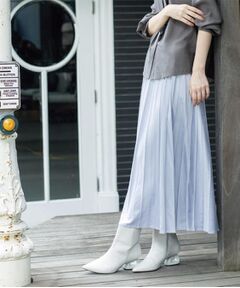 OPAQUE.CLIP / オペーク ドット クリップ ロング・マキシ丈スカート | フェイクスウェードプリーツスカート【静電気防止加工/洗濯機OK】《6col/S～LL》