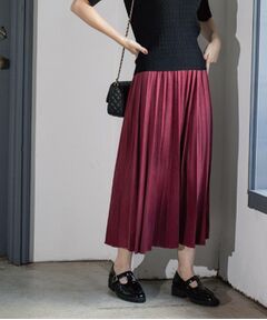 OPAQUE.CLIP / オペーク ドット クリップ ロング・マキシ丈スカート | フェイクスウェードプリーツスカート【静電気防止加工/洗濯機OK】《6col/S～LL》
