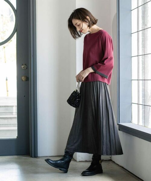 OPAQUE.CLIP / オペーク ドット クリップ ロング・マキシ丈スカート | フェイクスウェードプリーツスカート【静電気防止加工/洗濯機OK】《6col/S～LL》 | 詳細12