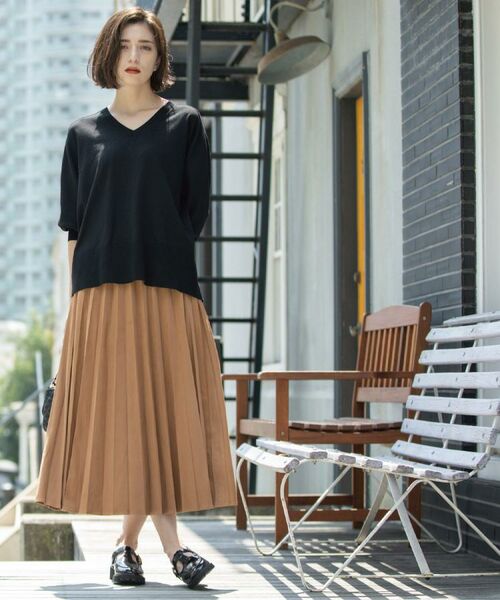 OPAQUE.CLIP / オペーク ドット クリップ ロング・マキシ丈スカート | フェイクスウェードプリーツスカート【静電気防止加工/洗濯機OK】《6col/S～LL》 | 詳細16