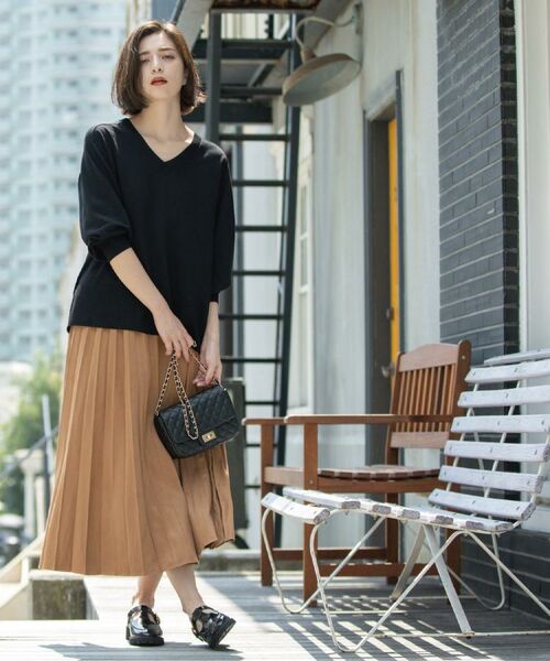 OPAQUE.CLIP / オペーク ドット クリップ ロング・マキシ丈スカート | フェイクスウェードプリーツスカート【静電気防止加工/洗濯機OK】《6col/S～LL》 | 詳細17