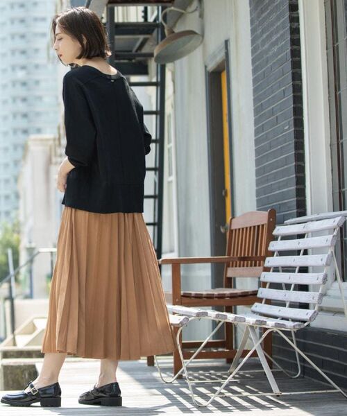 OPAQUE.CLIP / オペーク ドット クリップ ロング・マキシ丈スカート | フェイクスウェードプリーツスカート【静電気防止加工/洗濯機OK】《6col/S～LL》 | 詳細18