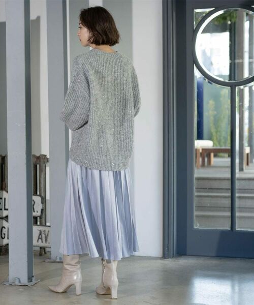 OPAQUE.CLIP / オペーク ドット クリップ ロング・マキシ丈スカート | フェイクスウェードプリーツスカート【静電気防止加工/洗濯機OK】《6col/S～LL》 | 詳細25