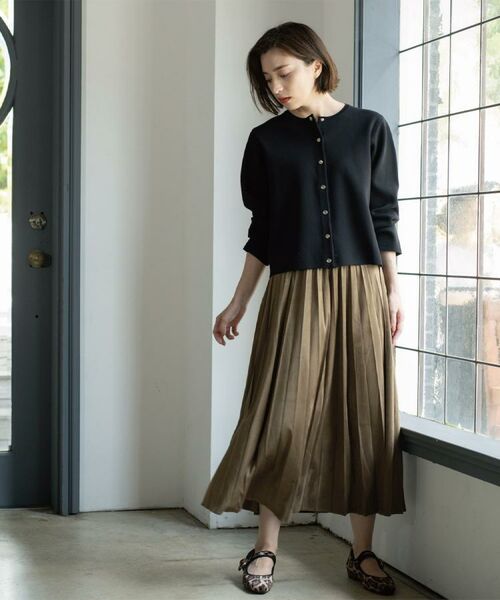 OPAQUE.CLIP / オペーク ドット クリップ ロング・マキシ丈スカート | フェイクスウェードプリーツスカート【静電気防止加工/洗濯機OK】《6col/S～LL》 | 詳細26