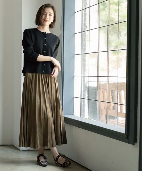 OPAQUE.CLIP / オペーク ドット クリップ ロング・マキシ丈スカート | フェイクスウェードプリーツスカート【静電気防止加工/洗濯機OK】《6col/S～LL》 | 詳細27