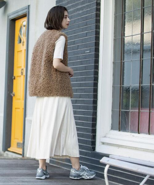 OPAQUE.CLIP / オペーク ドット クリップ ロング・マキシ丈スカート | フェイクスウェードプリーツスカート【静電気防止加工/洗濯機OK】《6col/S～LL》 | 詳細4