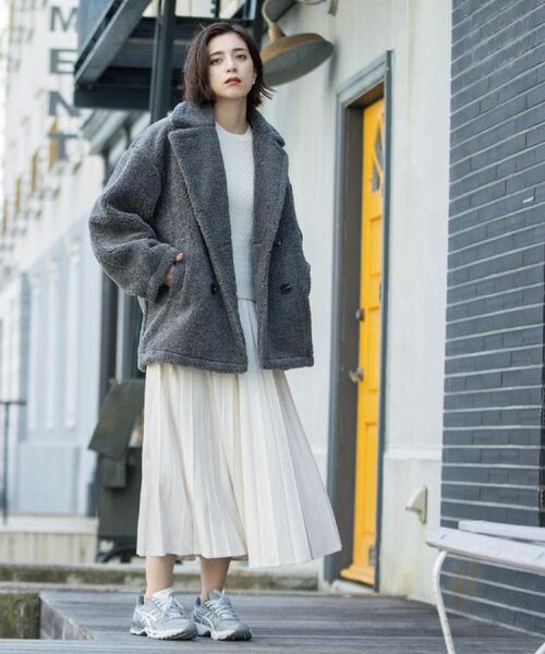 OPAQUE.CLIP / オペーク ドット クリップ ロング・マキシ丈スカート | フェイクスウェードプリーツスカート【静電気防止加工/洗濯機OK】《6col/S～LL》 | 詳細5