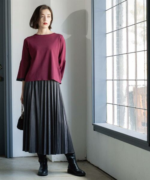 OPAQUE.CLIP / オペーク ドット クリップ ロング・マキシ丈スカート | フェイクスウェードプリーツスカート【静電気防止加工/洗濯機OK】《6col/S～LL》 | 詳細7