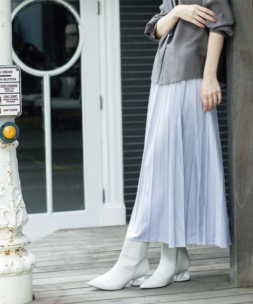 OPAQUE. CLIP/オペーク ドット クリップ フェイクスウェードプリーツスカート【静電気防止加工/洗濯機OK】《6col/S~LL》 ブルー(091) 38(M) OPAQUE. CLIP/オペーク ドット クリップ フェイクスウェードプリーツスカート【静電気防止加工/洗濯機OK】《6col/S~LL》 ブルー(091) 38(M)