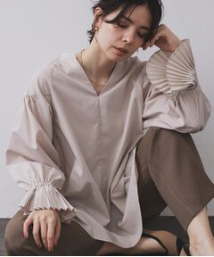 OPAQUE.CLIP / オペーク ドット クリップ シャツ・ブラウス | プリーツキャンディスリーブブラウス【洗濯機洗い可】