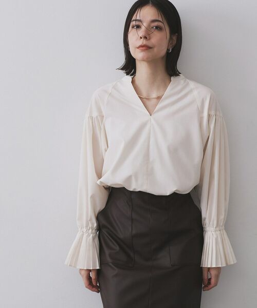 OPAQUE.CLIP / オペーク ドット クリップ シャツ・ブラウス | プリーツキャンディスリーブブラウス【洗濯機洗い可】 | 詳細1