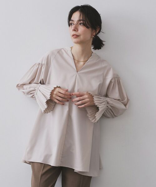 OPAQUE.CLIP / オペーク ドット クリップ シャツ・ブラウス | プリーツキャンディスリーブブラウス【洗濯機洗い可】 | 詳細11