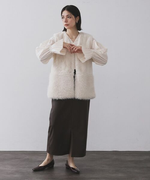 OPAQUE.CLIP / オペーク ドット クリップ シャツ・ブラウス | プリーツキャンディスリーブブラウス【洗濯機洗い可】 | 詳細3