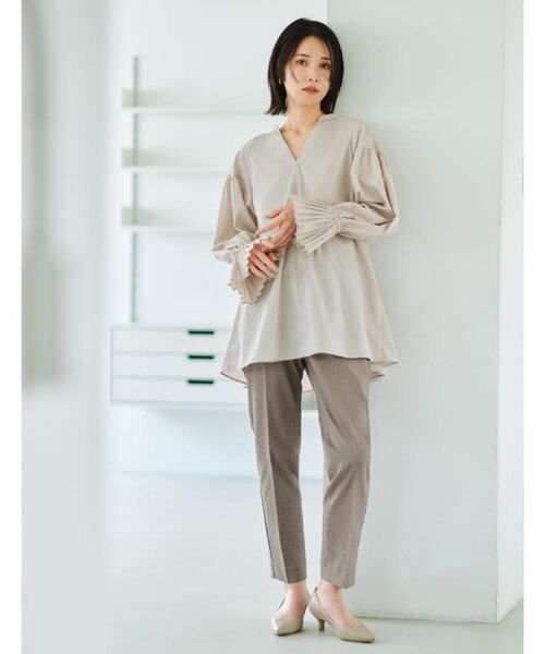 OPAQUE.CLIP / オペーク ドット クリップ シャツ・ブラウス | プリーツキャンディスリーブブラウス【洗濯機洗い可】 | 詳細9