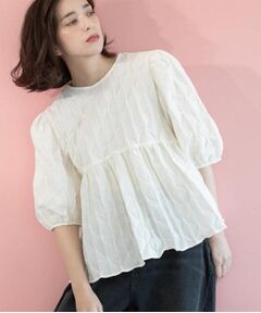 OPAQUE.CLIP / オペーク ドット クリップ シャツ・ブラウス | ふくれジャカードペプラムブラウス【洗濯機洗い可】