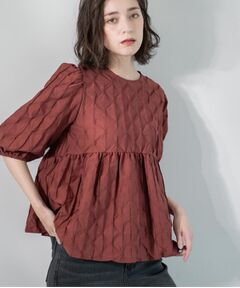 OPAQUE.CLIP / オペーク ドット クリップ シャツ・ブラウス | ふくれジャカードペプラムブラウス【洗濯機洗い可】