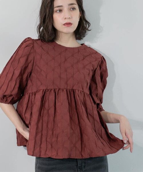 OPAQUE.CLIP / オペーク ドット クリップ シャツ・ブラウス | ふくれジャカードペプラムブラウス【洗濯機洗い可】 | 詳細12