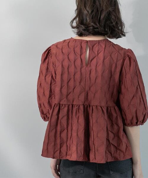 OPAQUE.CLIP / オペーク ドット クリップ シャツ・ブラウス | ふくれジャカードペプラムブラウス【洗濯機洗い可】 | 詳細14