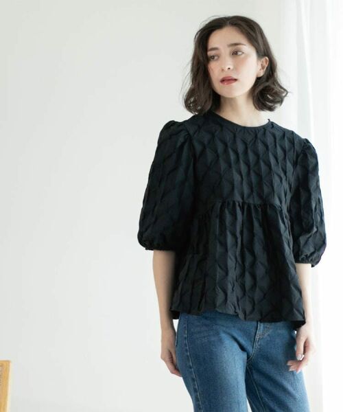 OPAQUE.CLIP / オペーク ドット クリップ シャツ・ブラウス | ふくれジャカードペプラムブラウス【洗濯機洗い可】 | 詳細17