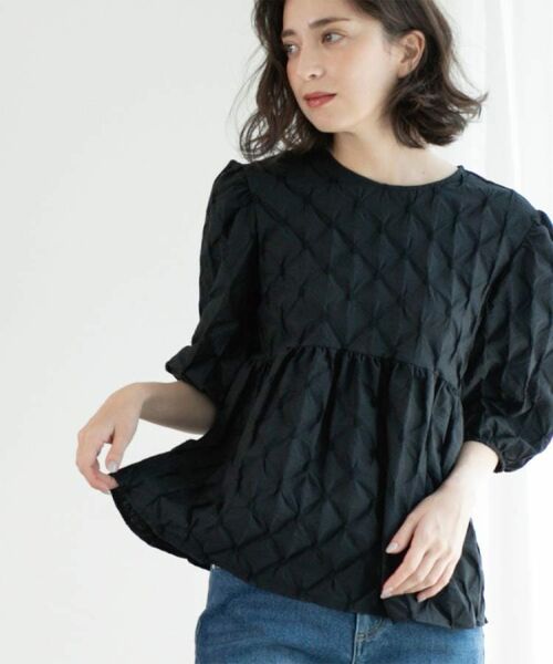 OPAQUE.CLIP / オペーク ドット クリップ シャツ・ブラウス | ふくれジャカードペプラムブラウス【洗濯機洗い可】 | 詳細18