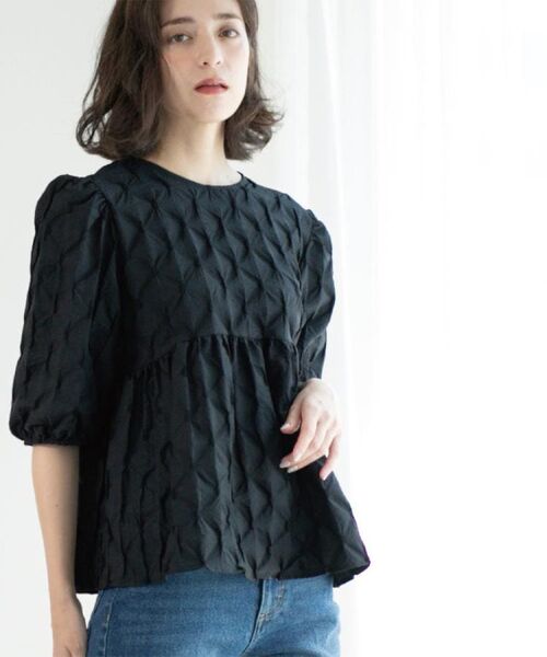 OPAQUE.CLIP / オペーク ドット クリップ シャツ・ブラウス | ふくれジャカードペプラムブラウス【洗濯機洗い可】 | 詳細19