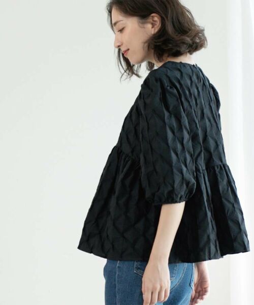 OPAQUE.CLIP / オペーク ドット クリップ シャツ・ブラウス | ふくれジャカードペプラムブラウス【洗濯機洗い可】 | 詳細20