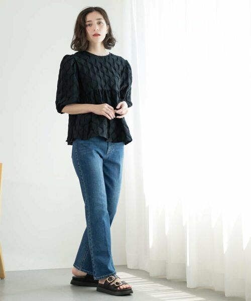 OPAQUE.CLIP / オペーク ドット クリップ シャツ・ブラウス | ふくれジャカードペプラムブラウス【洗濯機洗い可】 | 詳細21