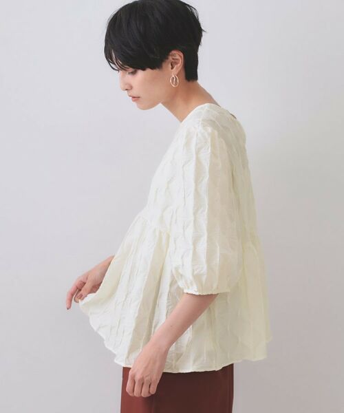 OPAQUE.CLIP / オペーク ドット クリップ シャツ・ブラウス | ふくれジャカードペプラムブラウス【洗濯機洗い可】 | 詳細24