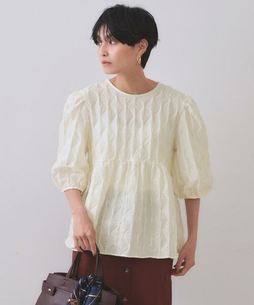 OPAQUE.CLIP / オペーク ドット クリップ シャツ・ブラウス | ふくれジャカードペプラムブラウス【洗濯機洗い可】 | 詳細25