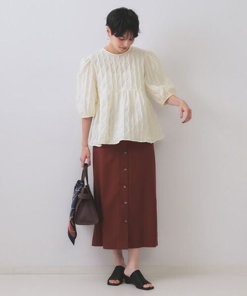 OPAQUE.CLIP / オペーク ドット クリップ シャツ・ブラウス | ふくれジャカードペプラムブラウス【洗濯機洗い可】 | 詳細26