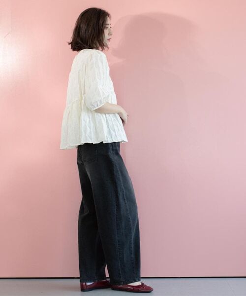 OPAQUE.CLIP / オペーク ドット クリップ シャツ・ブラウス | ふくれジャカードペプラムブラウス【洗濯機洗い可】 | 詳細7