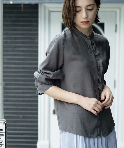 OPAQUE.CLIP / オペーク ドット クリップ シャツ・ブラウス | フロントフリルブラウス【洗濯機OK】 | 詳細2