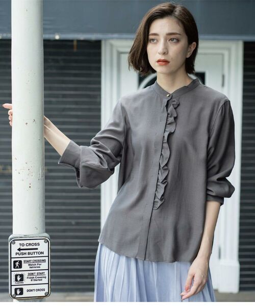 OPAQUE.CLIP / オペーク ドット クリップ シャツ・ブラウス | フロントフリルブラウス【洗濯機OK】 | 詳細4