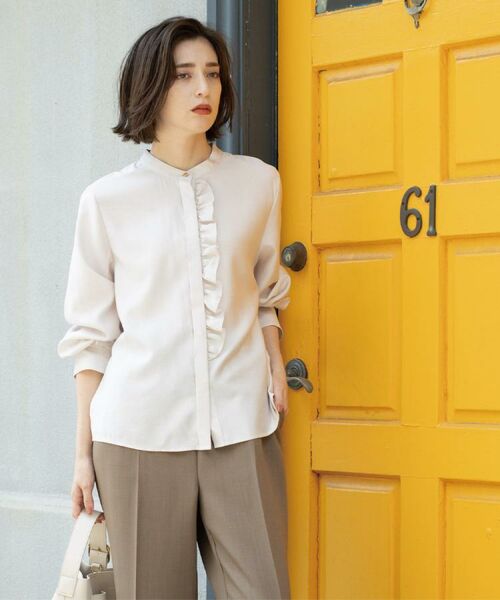 OPAQUE.CLIP / オペーク ドット クリップ シャツ・ブラウス | フロントフリルブラウス【洗濯機OK】 | 詳細9